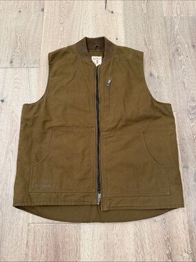 RedHead Brown Canvas Work Vest with Zip Chest Pocket